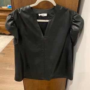 THML Faux Leather Top Size Large